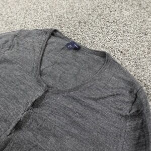 Gap Cardigan Womens XL Gray Wool Button Front Knit Sweater Crewneck Cozy Soft